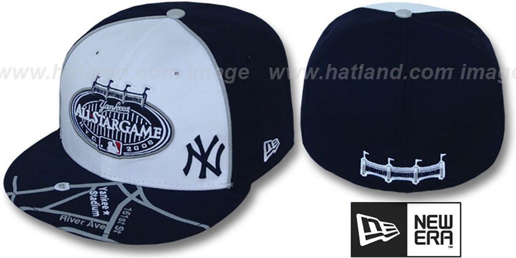 New York Yankees 2008 ALL STAR GPS White-Navy Fitted Hat