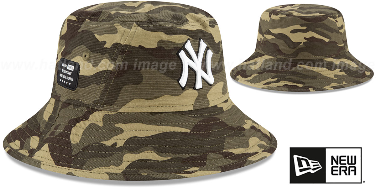 New York Yankees 2021 ARMED FORCES STARS N STRIPES BUCKET Hat
