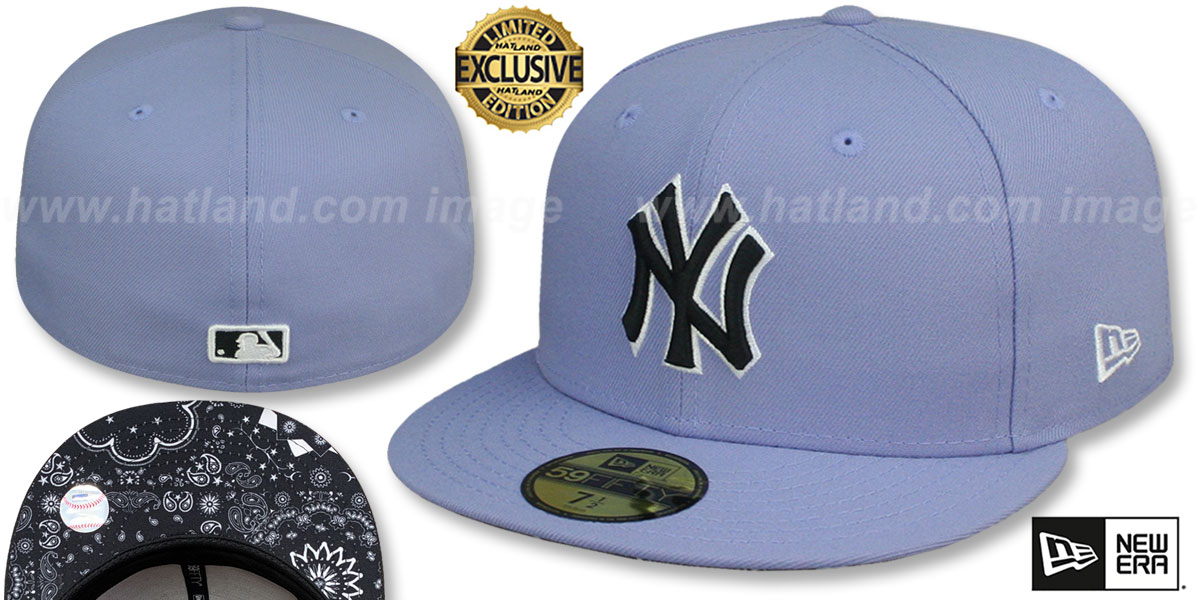 New York Yankees BLACKDANA BOTTOM Lavender Fitted Hat
