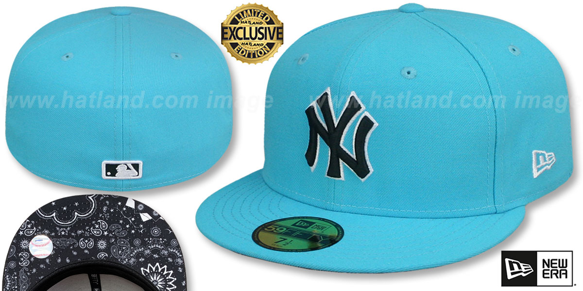 New York Yankees BLACKDANA BOTTOM Vice Blue Fitted Hat display picture 1