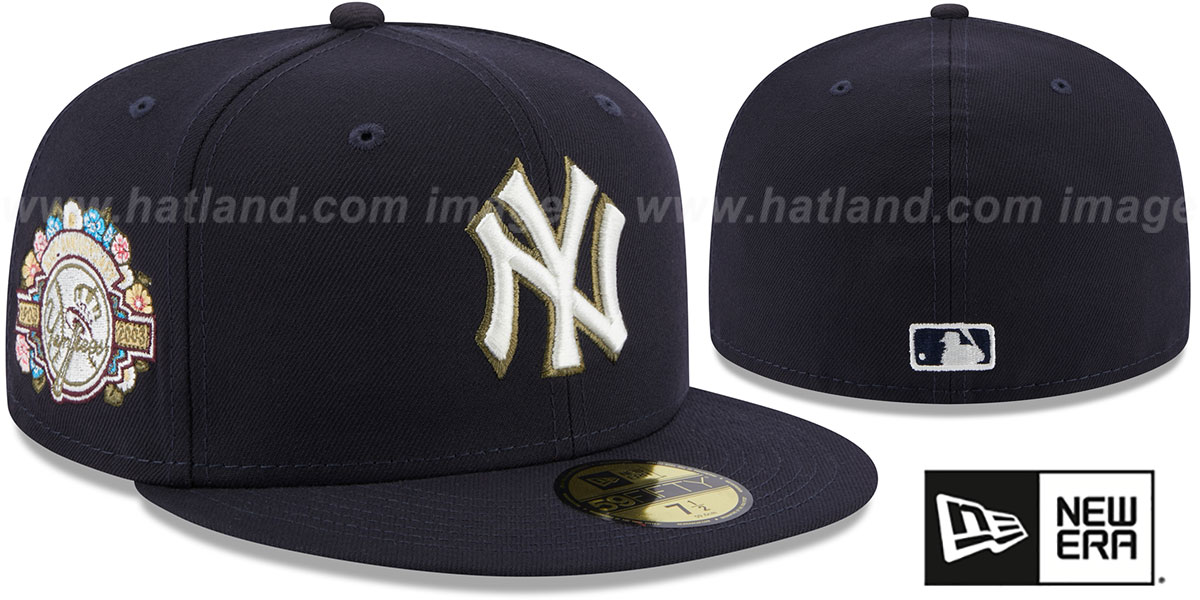 帽子 VAKT. HIYOKE / NAVY New York Yankees BOTANICAL SIDE-PATCH Navy Fitted Hat