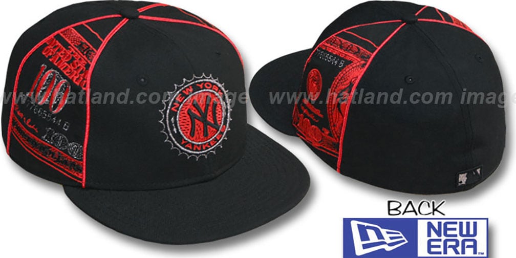 New York Yankees C-NOTE Black-Red Fitted Hat by New Era