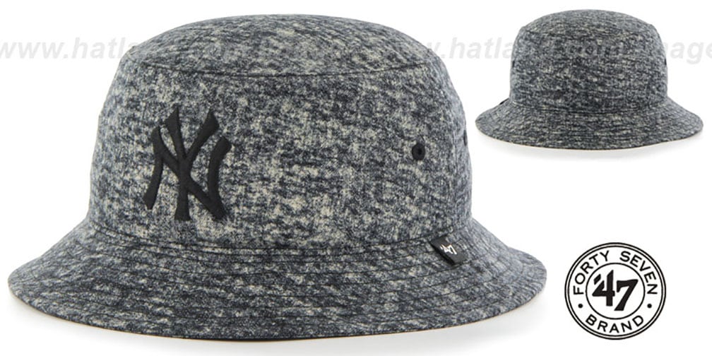 New York Yankees LEDGEBROOK BUCKET Black Hat by Twins 47 Brand