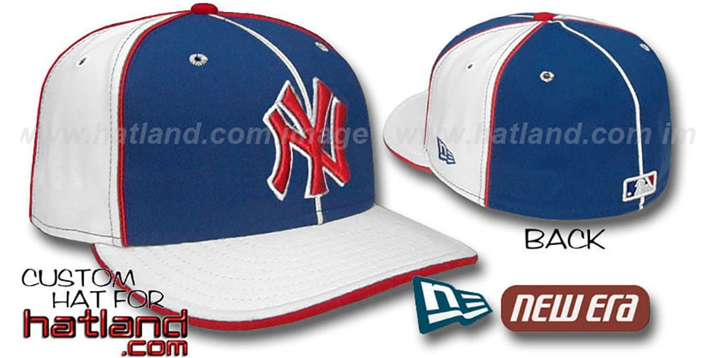 New York Yankees PINWHEEL-3 Royal-White Fitted Hat