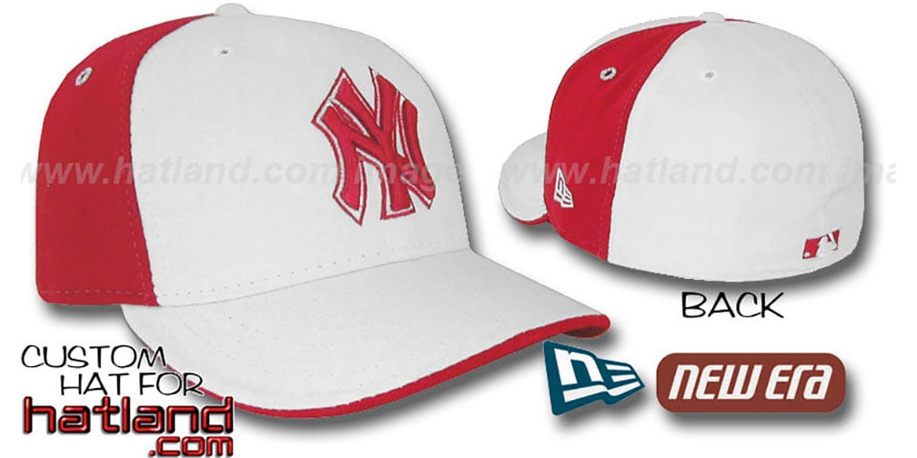 New York Yankees PINWHEEL White-Red Fitted Hat by New Era