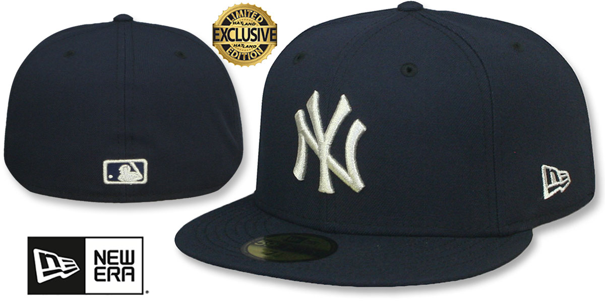 New york yankees new era 9TWENTY navy hat Silver metallic look logo rare New Era Fitted Custom Exclusive New York Yankees Metallic  main image 4