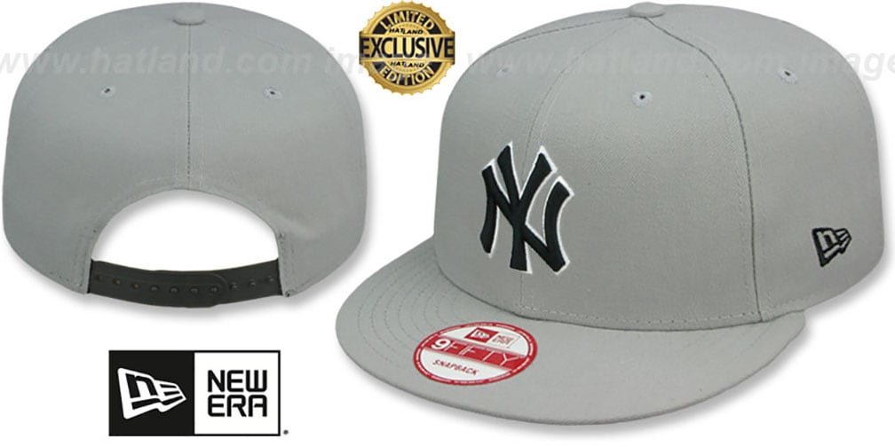 New York Yankees TEAM-BASIC SNAPBACK Grey-Black Hat