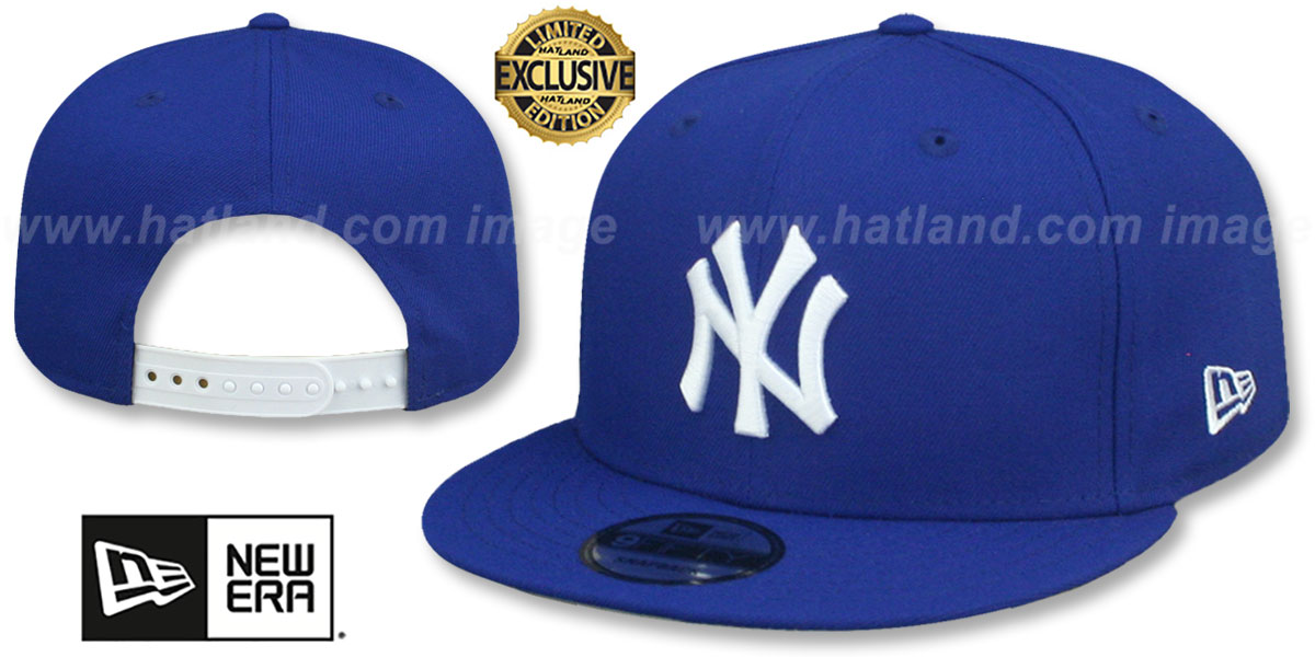 New York Yankees TEAM-BASIC SNAPBACK Royal-White Hat display picture 3