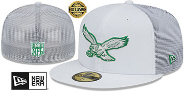 New Era Cappello Uomo 59FIFTY - Philadelphia Eagles 2025 Sideline Throwback, Verde Kelly, Aderente, Con Toppa In Silicone