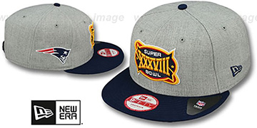 New England Patriots SUPER BOWL XXXIX SNAPBACK Grey-Navy Hat display picture 2