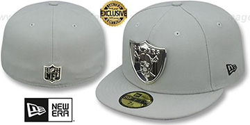 Oakland Raiders SILVER METAL-BADGE 