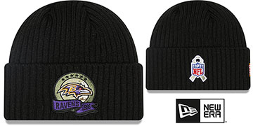 : '47 Baltimore Ravens Black Skull Cap - NFL Cuffless Knit  Beanie Hat : Sports & Outdoors