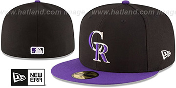 Casquette New Era 59FIFTY Colorado Rockies – Noir/Violet, Ajustée, USA, Neuf