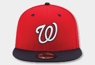 Washington Nationals MLB SILHOUETTE PINSTRIPE Black-White Fitted