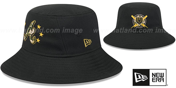 Atlanta Braves 2024 ARMED FORCES STARS N STRIPES BUCKET Hat