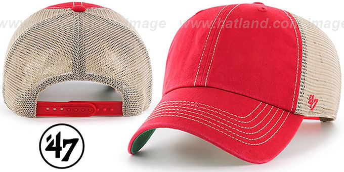 Women\'s Beige Mesh Washed Red Adjustable Classic Comfortable Baseball Caps ANNIVERSARY BASEBALL CAP - WASHED RED – Rails main image 3
