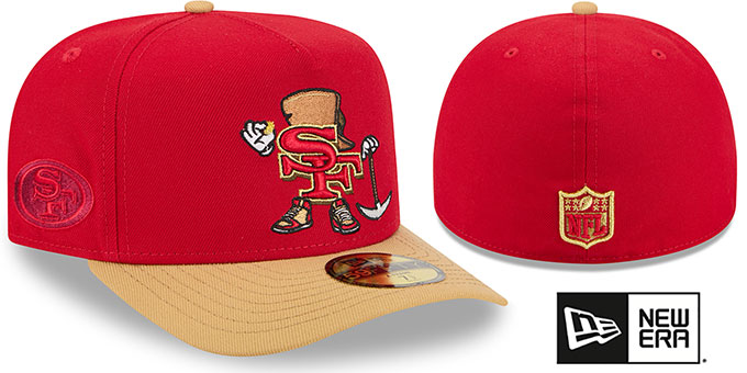 San Francisco 49ers NFL CARTOON A-FRAME Red-Gold Fitted Hat