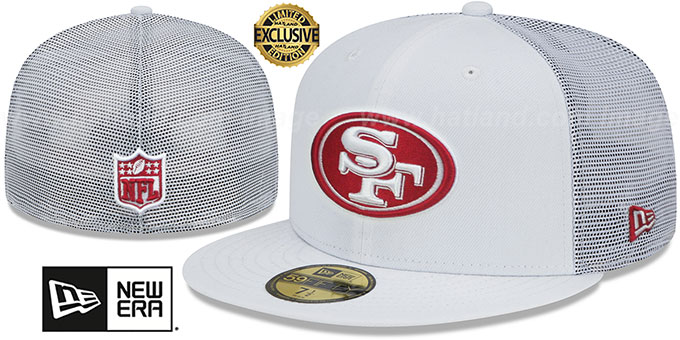 San Francisco 49ers NFL Red White New Era popular Trucker Hat New