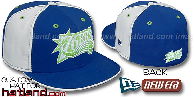 royal blue and lime green fitted hat