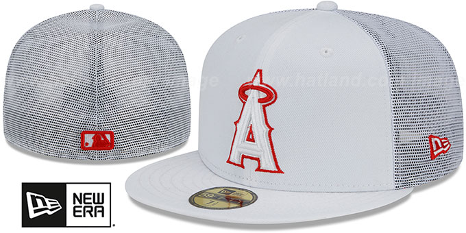 Los Angeles Angels BATTING PRACTICE TRUCKER White Fitted Hat by New Era