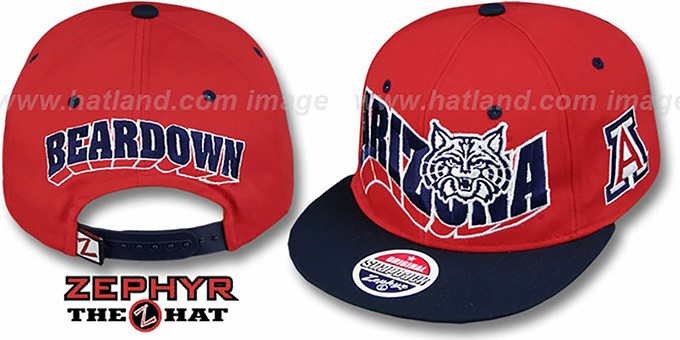 Arizona 2T FLASHBACK SNAPBACK Red-Navy Hat by Zephyr