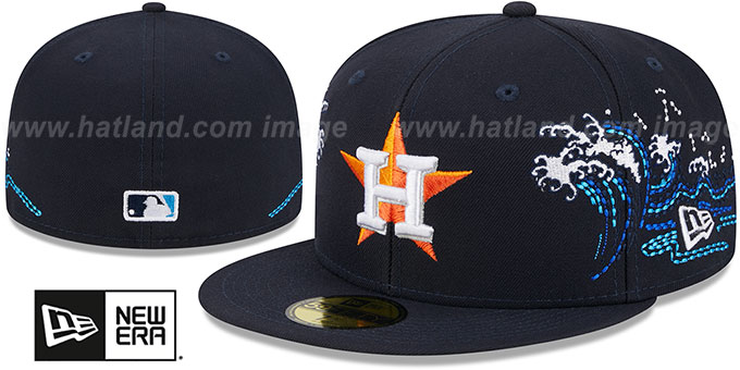 Houston Astros TONAL WAVE Navy Fitted Hat by New Era