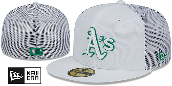 NEW ERA - 【NEW ERA】OAKLAND ATHLETICS MESH BACK Oakland Athletics BATTING PRACTICE TRUCKER White Fitted Hat