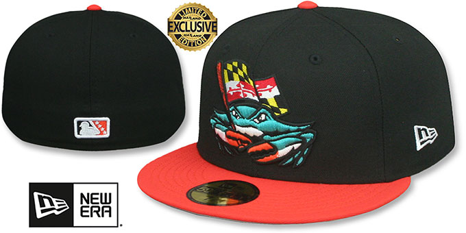Chesapeake Baysox MILB ALTERNATE Black-Orange Fitted Hat