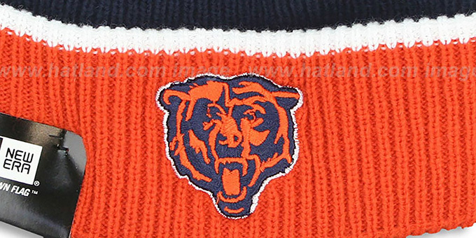 Chicago Bears NFL-TB FIRESIDE Navy-Orange Knit Beanie Hat display picture 1