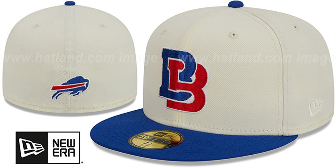 Buffalo Bills NFL LIGATURE White-Royal Fitted Hat by New Era