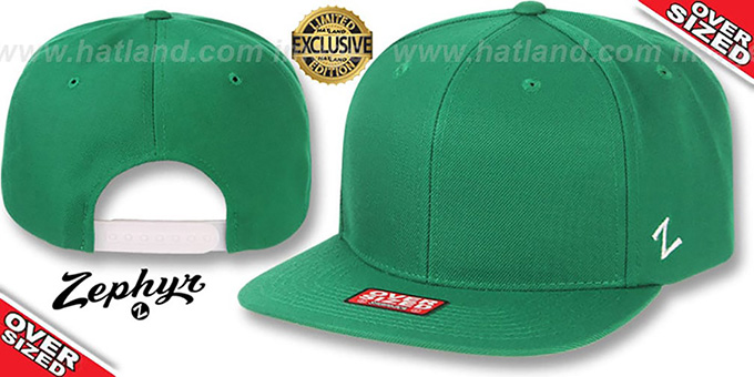 Blank OVER-SIZED SNAPBACK Kelly Green Hat by Zephyr