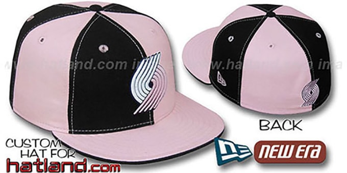 Blazers PINWHEEL Black Pink Fitted Hat by New Era