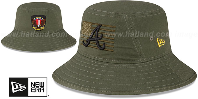 Atlanta Braves 2023 ARMED FORCES STARS N STRIPES BUCKET Hat