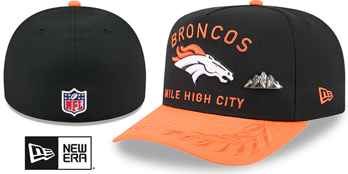 Denver Broncos 2025 NFL DRAFT ONSTAGE A-FRAME Black-Orange Fitted