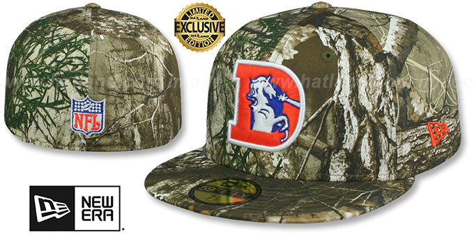 Denver Broncos NFL THROWBACK TEAM BASIC Realtree Camo Fitted Hat