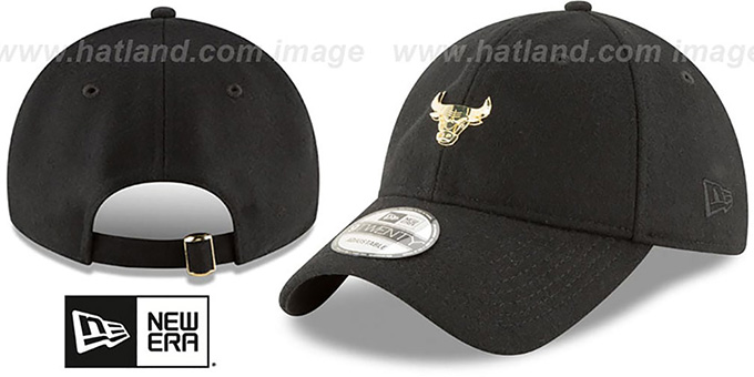 black and gold bulls hat