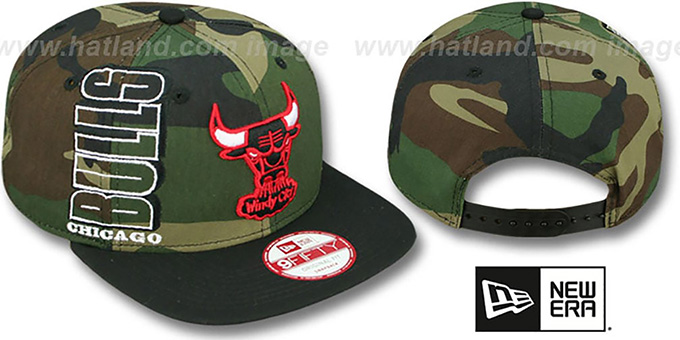 camo bulls hat