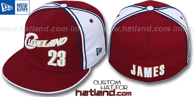 Cavaliers LEBRON JAMES TEAM-UP Burgundy-White Fitted Hat