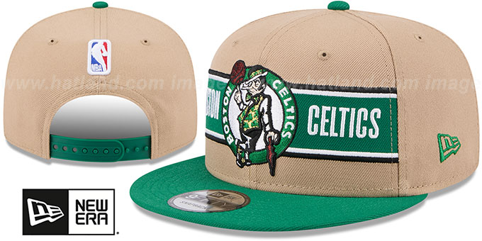 Boston Celtics 2024 NBA DRAFT SNAPBACK Camel-Green Hat