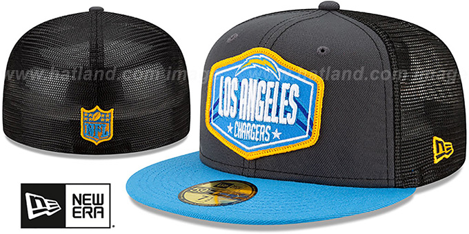 Los Angeles Chargers 2021 NFL TRUCKER DRAFT Fitted Hat