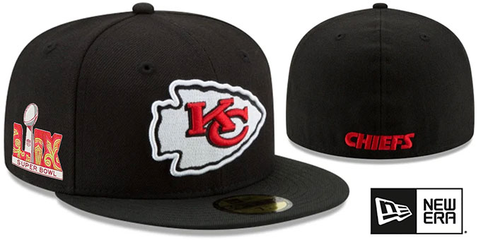 Kansas City Chiefs SUPER BOWL LIX Black Fitted Hat
