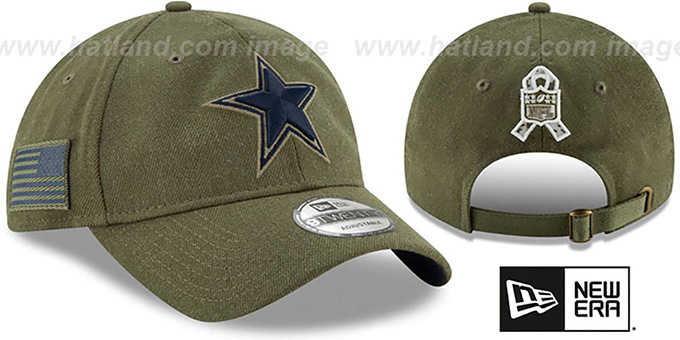 Dallas Cowboys New Era 2018 Salute to Service Visor - Olive