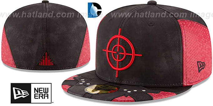 red and black dc hat