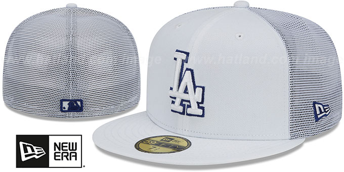 Los Angeles Dodgers BATTING PRACTICE TRUCKER White Fitted Hat