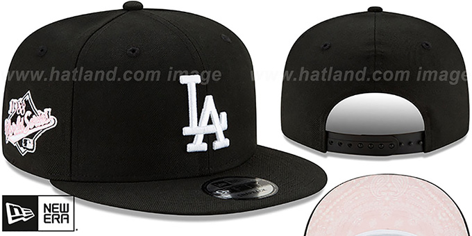 Los Angeles Dodgers BANDANA PINK BOTTOM SNAPBACK Black Hat