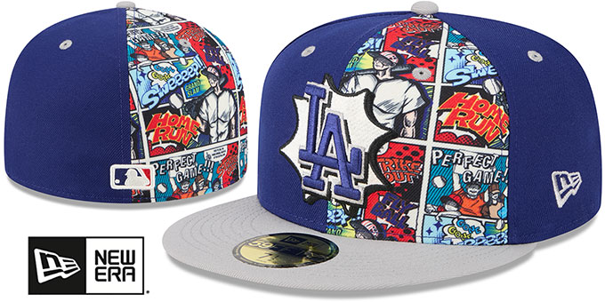 Los Angeles Dodgers DIAMOND HERO Royal-Grey Fitted Hat
