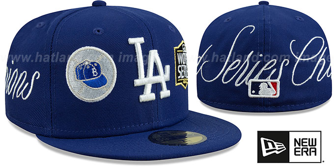 Los Angeles Dodgers HISTORIC CHAMPIONS Royal Fitted Hat