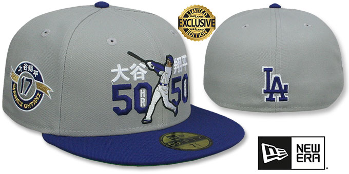 Los Angeles Dodgers OHTANI 50-50 Grey-Royal Fitted Hat