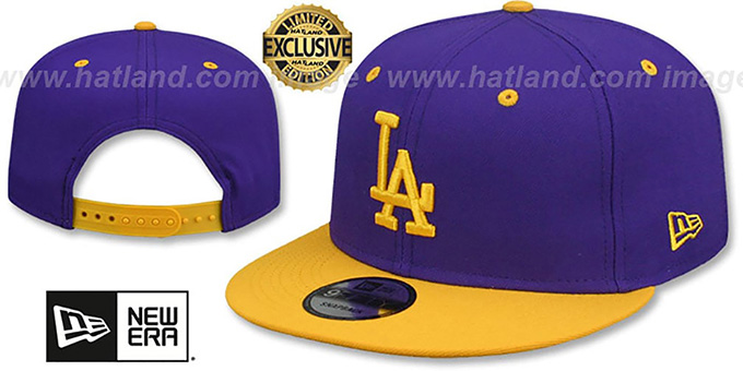 purple yellow dodgers hat