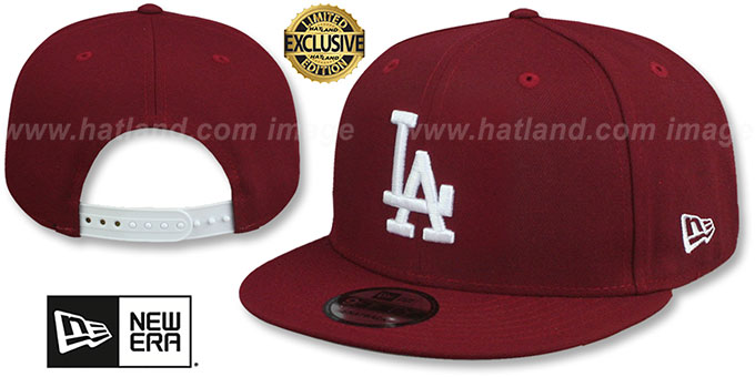 Los Angeles Dodgers TEAM BASIC SNAPBACK Burgundy White Hat